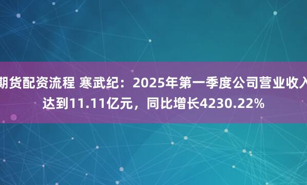 期货配资流程 寒武纪：2025年第一季度公司营业收入达到11.11亿元，同比增长4230.22%