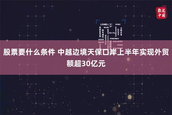 股票要什么条件 中越边境天保口岸上半年实现外贸额超30亿元