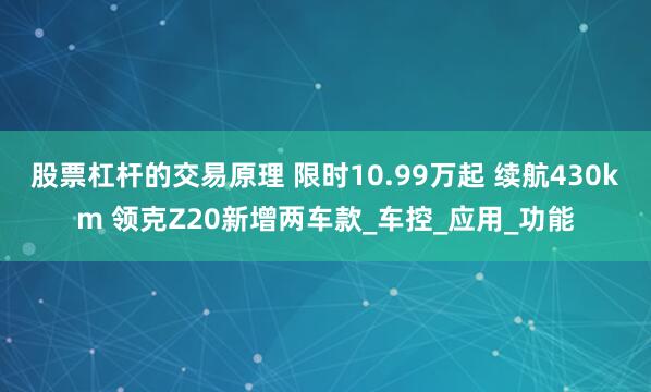 股票杠杆的交易原理 限时10.99万起 续航430km 领克Z20新增两车款_车控_应用_功能