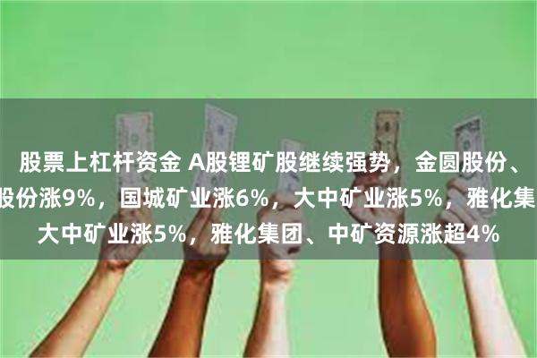 股票上杠杆资金 A股锂矿股继续强势,金圆股份、盛新锂能涨停,大为股份涨9%,国城矿业涨6%,大中矿业涨5%,雅化集团、中矿资源涨超4%